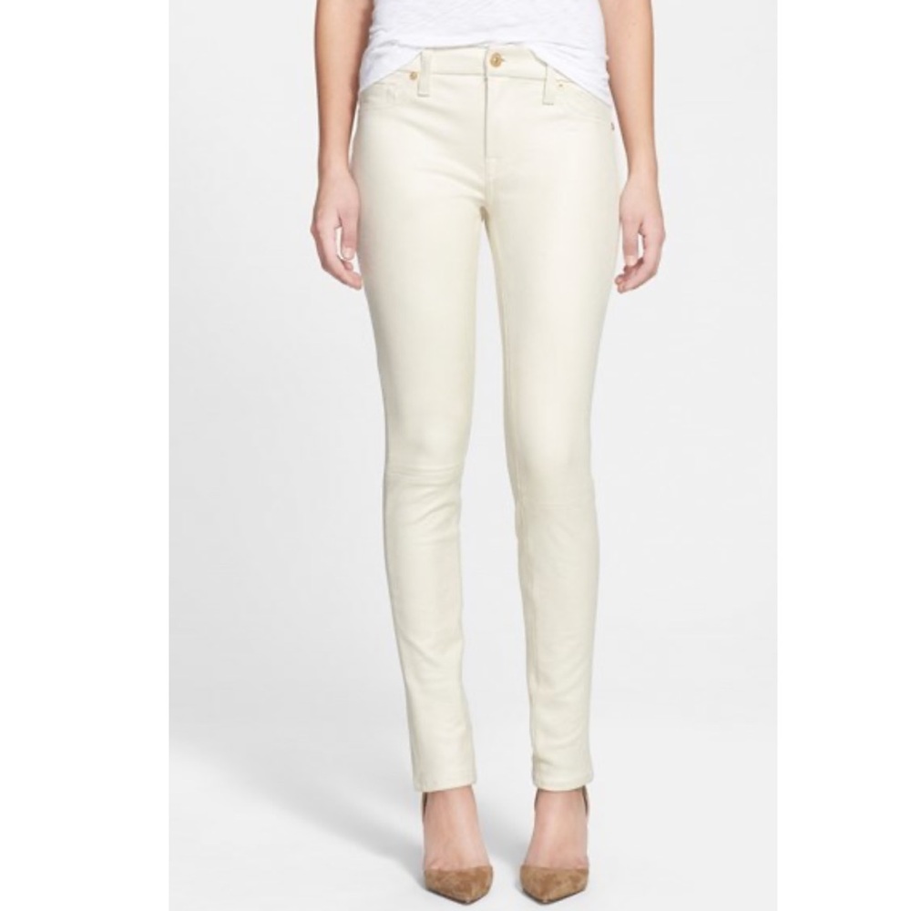 7‎ For All Mankind The Skinny Faux Leather Skinny Pants 28
